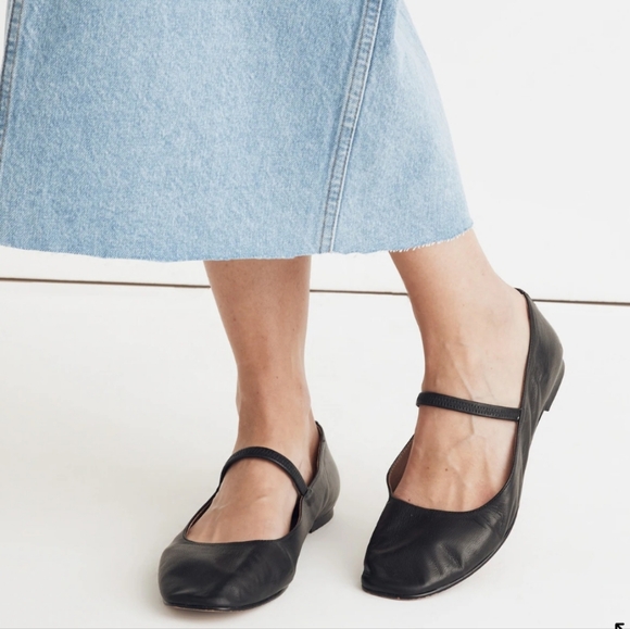 Madewell Shoes - NWOT Madewell The Greta Ballet Flat True Black Leather 5.5